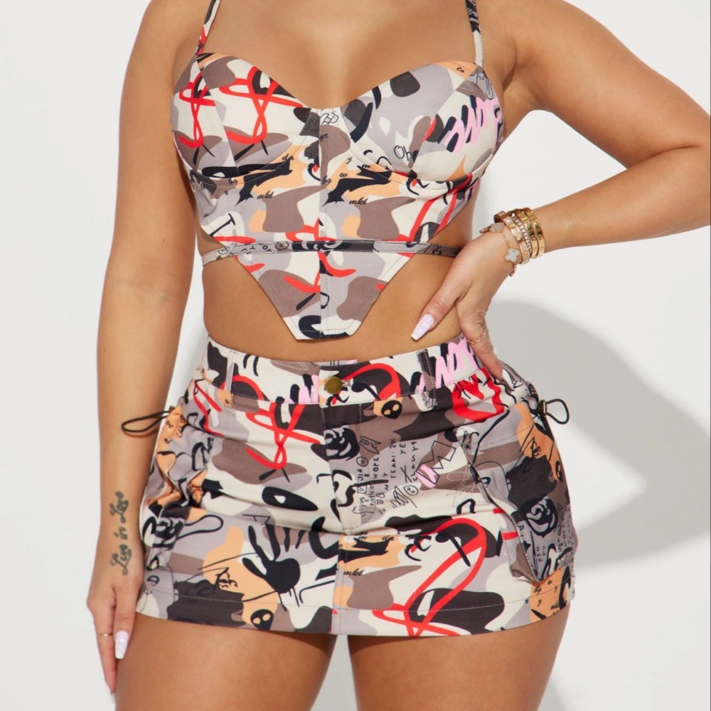 Fashion Nova Camo Mini Skirt